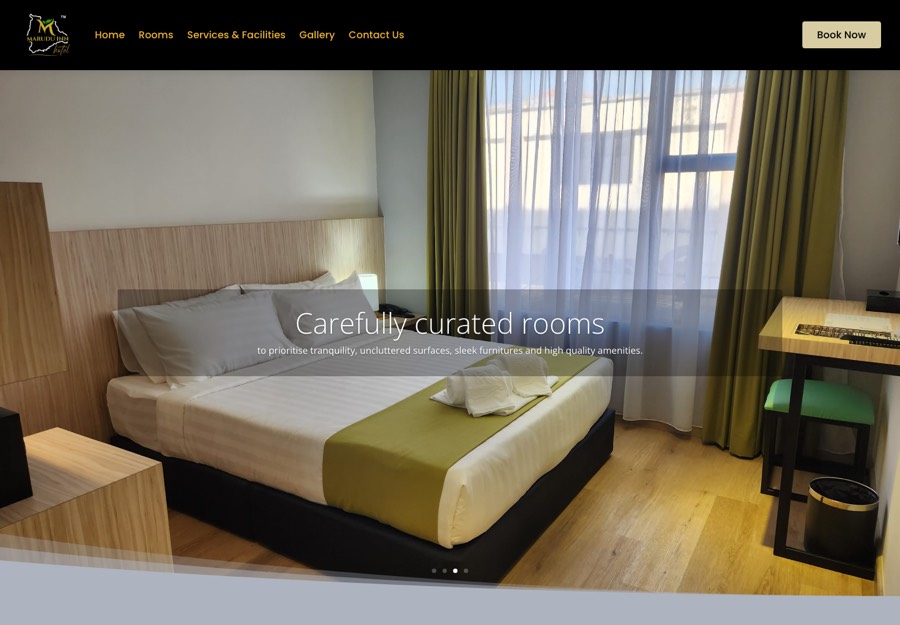 Homepage of the Hotel Marudu Inn website, built by Ang Systems